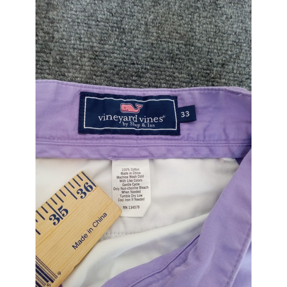Vineyard Vines Golf Shorts Men's W33 Violet Chino Preppy Casual Southern Whale - Picture 5 of 11